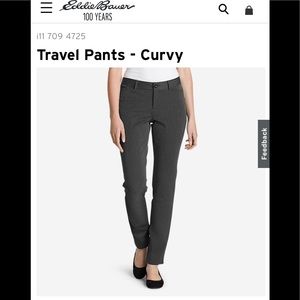 eddie bauer WR Curvy travel pant dark gray